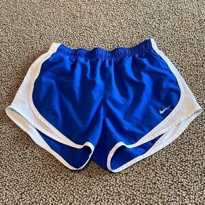 Nike Women's Blue and White Running Shorts, Size Small